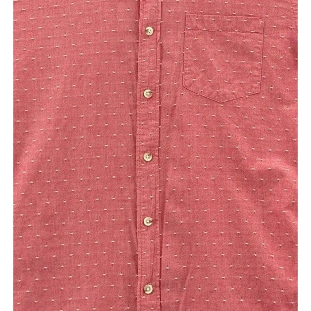 J Crew Button Shirt Men SMALL Salmon Geometric Pocket Long Sleeve Casual Y2K 90s
